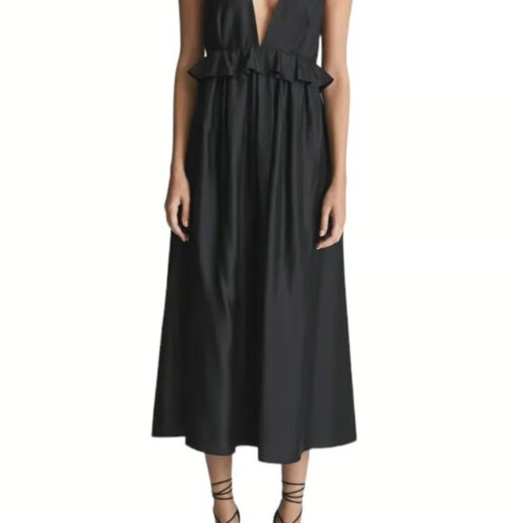 Reiss Laura Plunge Neck Dress Sz 6 - Picture 1 of 4
